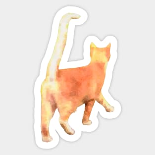 Little Pink Cat cute funny orange tabby Sticker